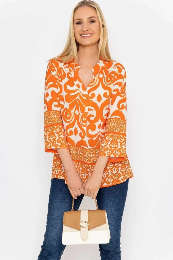 Olivia Top In Orange Print