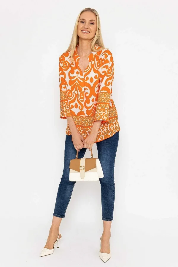 Olivia Top In Orange Print