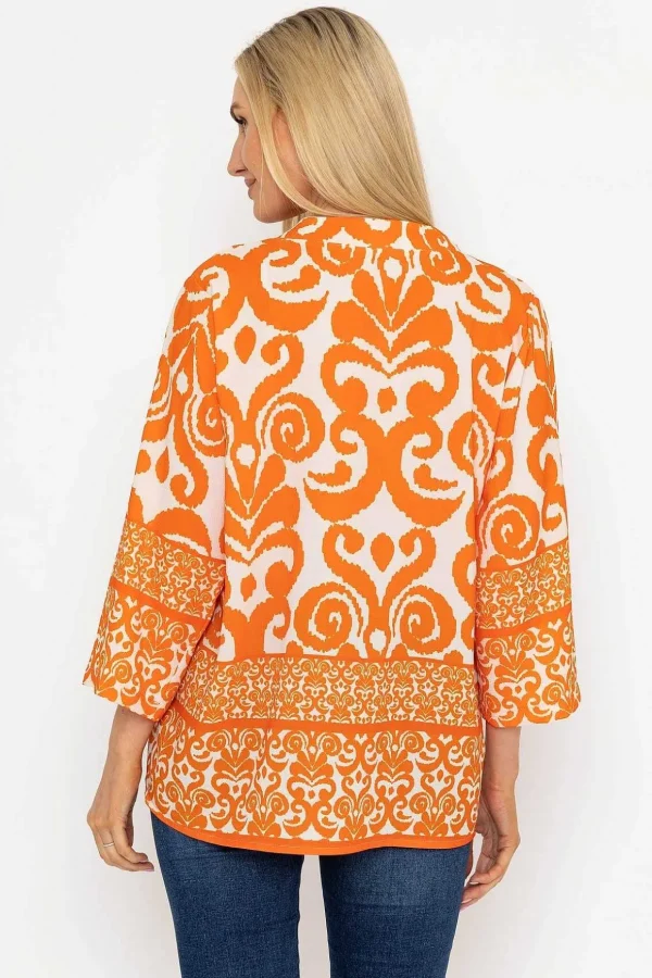 Olivia Top In Orange Print