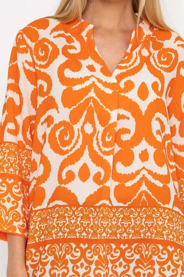 Olivia Top In Orange Print
