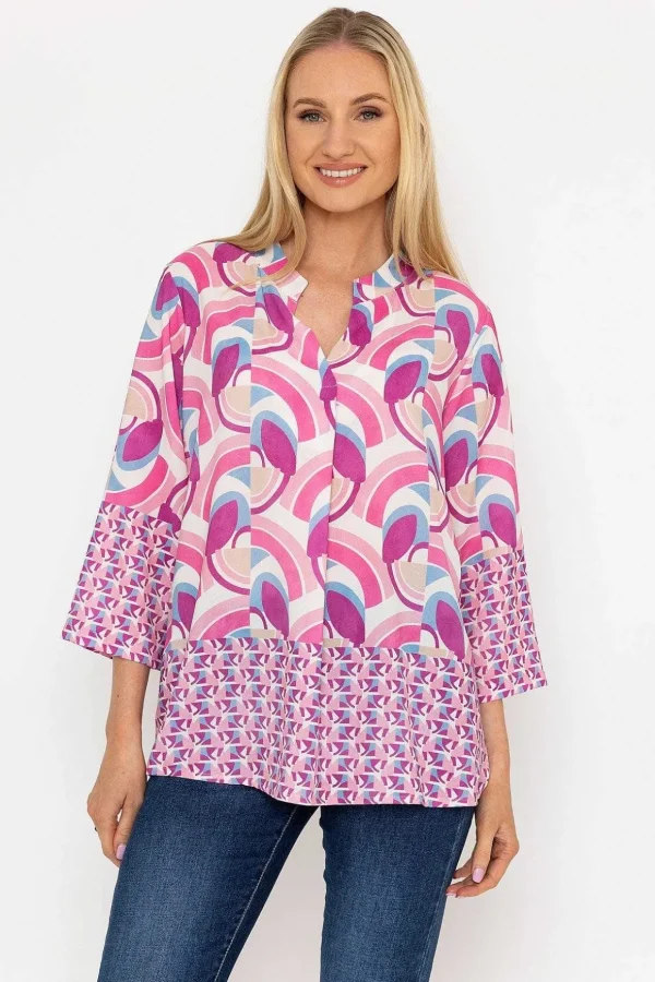 Olivia Top In Pink Print