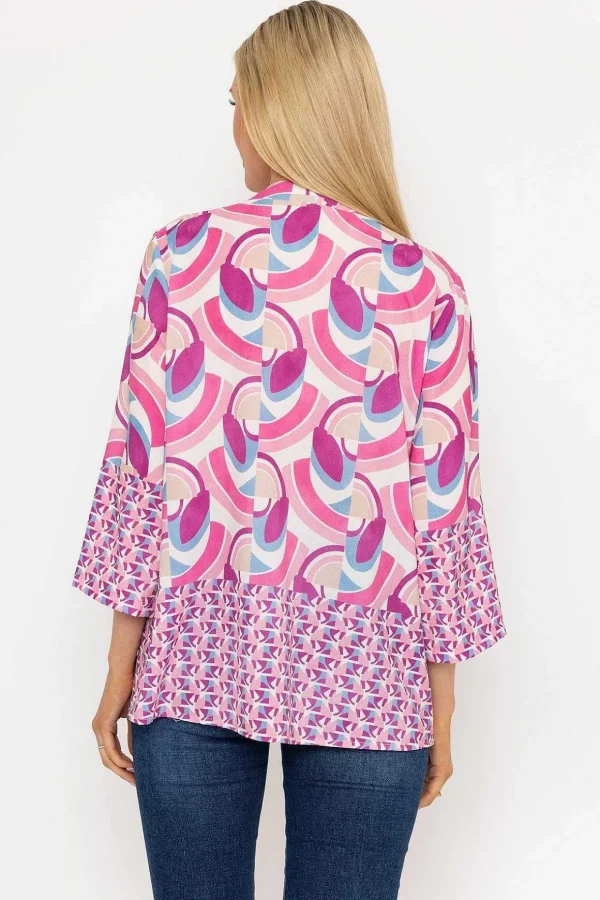 Olivia Top In Pink Print