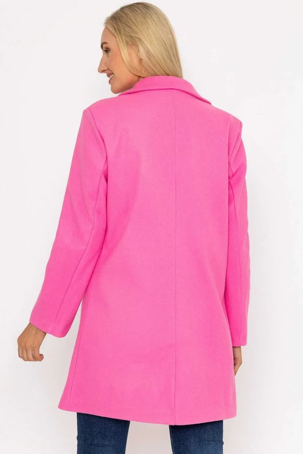 One Button Coat In Pink