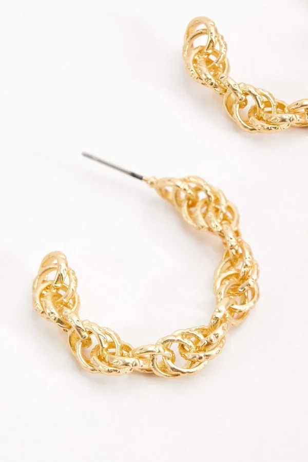Open Hoop Chain Earrings
