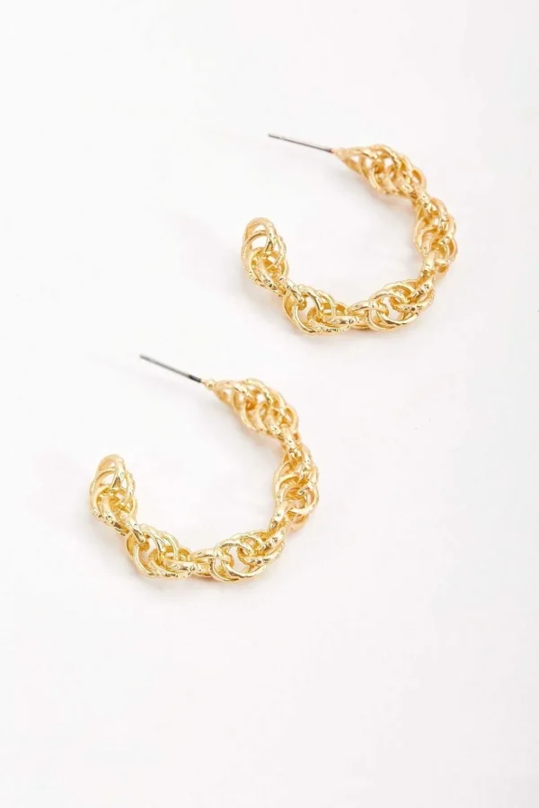 Open Hoop Chain Earrings