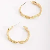 Open Hoop Leaf Earrings