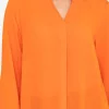 Orange Lace Back Blouse