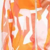 Orange Printed Bomber Jacket