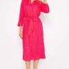 Orange Printed Viscose Shirt Dress