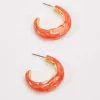 Orange Wave Hoop Earrings