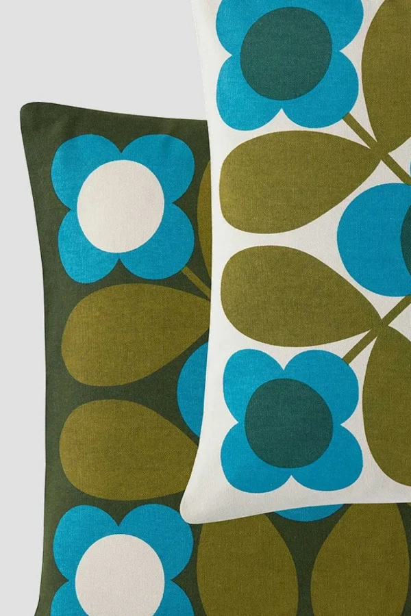 Orla Kiely Flower Tile Kingfisher Cushion