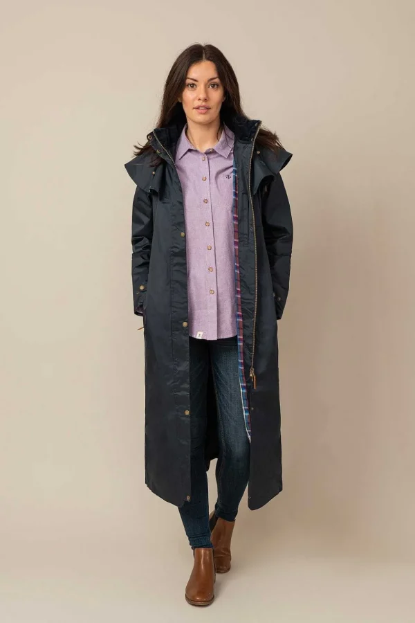 Outback Full Length Waterproof Raincoat In Nightshade