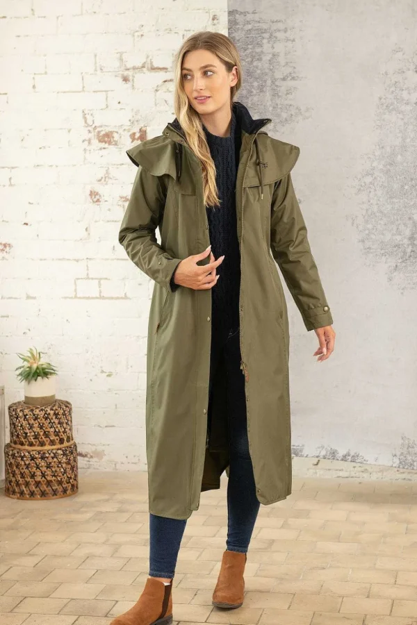 Outback Full Length Waterproof Raincoat In Fern