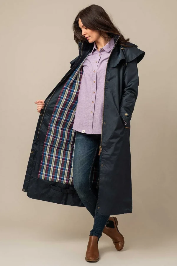 Outback Full Length Waterproof Raincoat In Nightshade