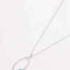 Oval Pendant With Blue Stone