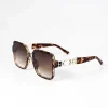 Oversized Tortoise Shell Sunglasses With Gold Detail