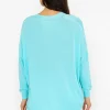 Oversized V-Neck Jumper In Blue