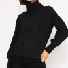 Oversized Zip Sweat Top In Black