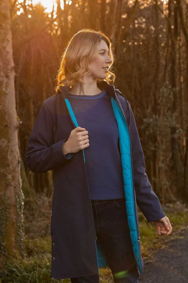 Padded Winter Softshell Jacket In Navy