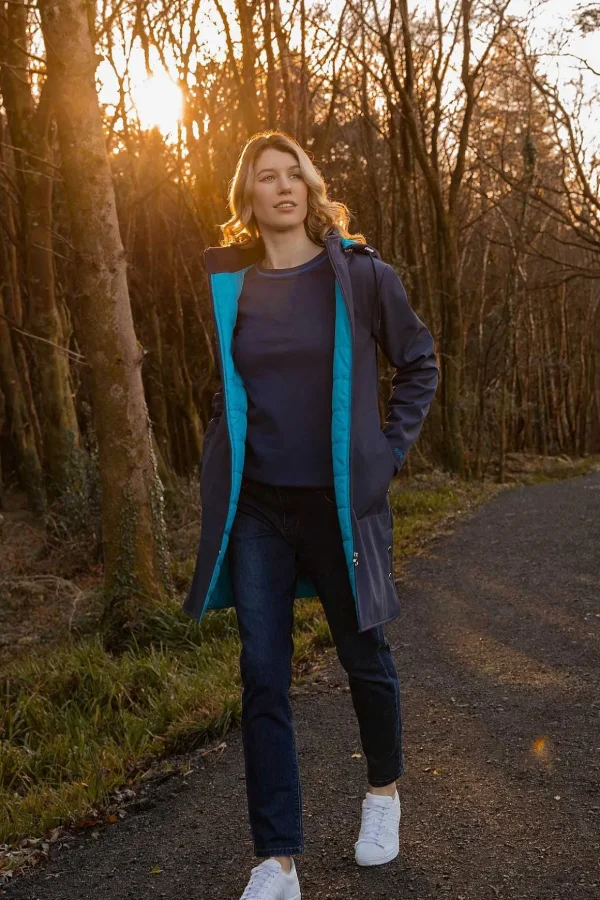 Padded Winter Softshell Jacket In Navy