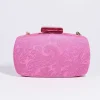 Paisley Fabric Clutch In Pink