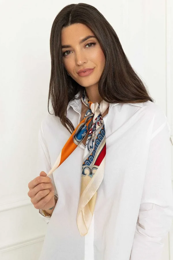 Paisley Neckerchief Scarf In Orange