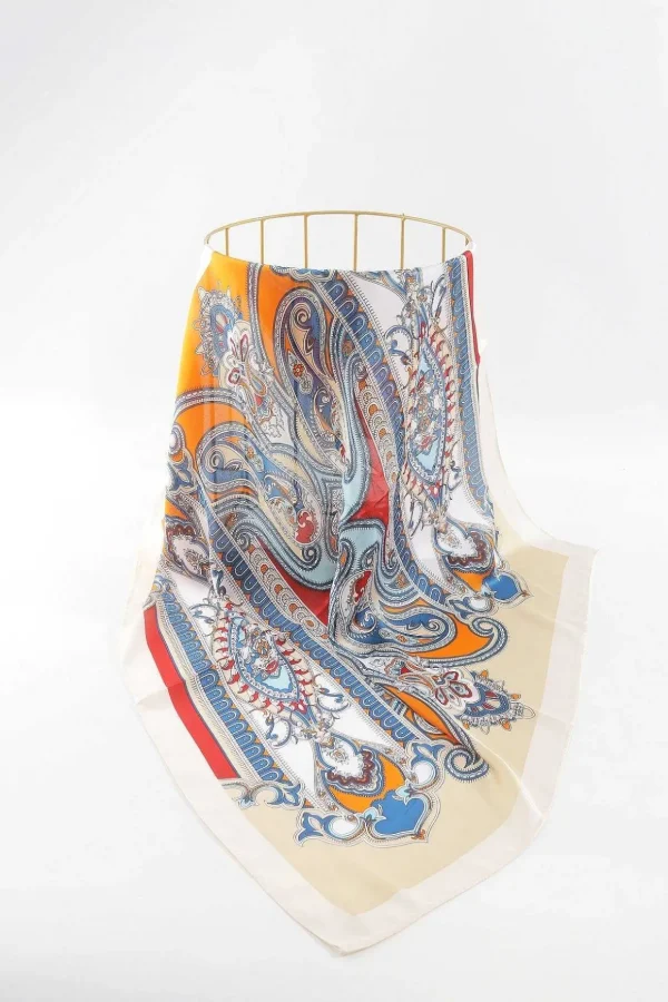 Paisley Neckerchief Scarf In Orange