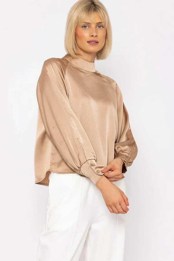 Pandora Sateen Top In Beige