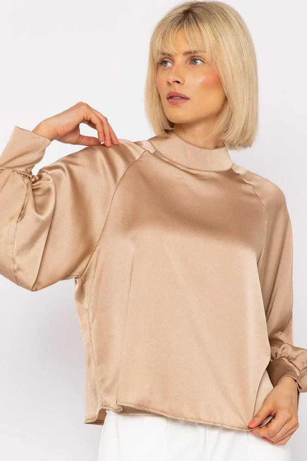 Pandora Sateen Top In Beige