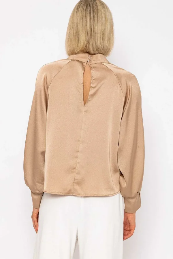 Pandora Sateen Top In Beige