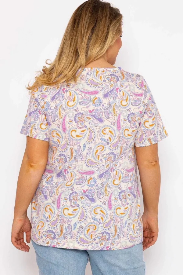Pastel Paisley Print Top In Multi
