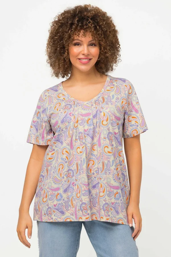 Pastel Paisley Print Top In Multi