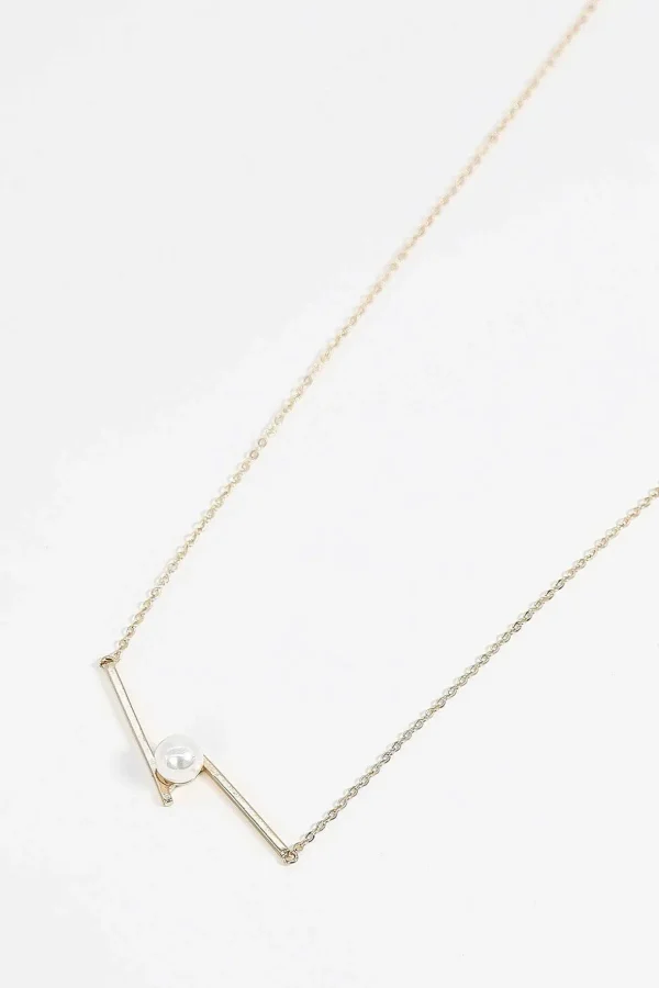Pearl And Bar Pendant Necklace