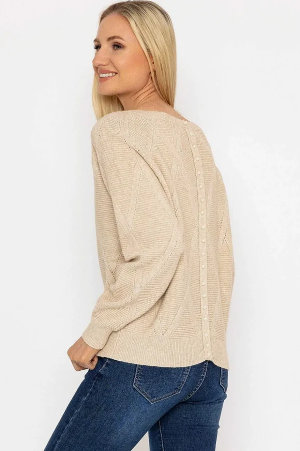 Pearl Back Knit In Beige