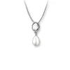 Pearl Drop Pendant With Clear Stone