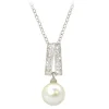 Pearl Pendant With Stones In Silver