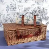 4 Person Picnic Basket Blue Floral