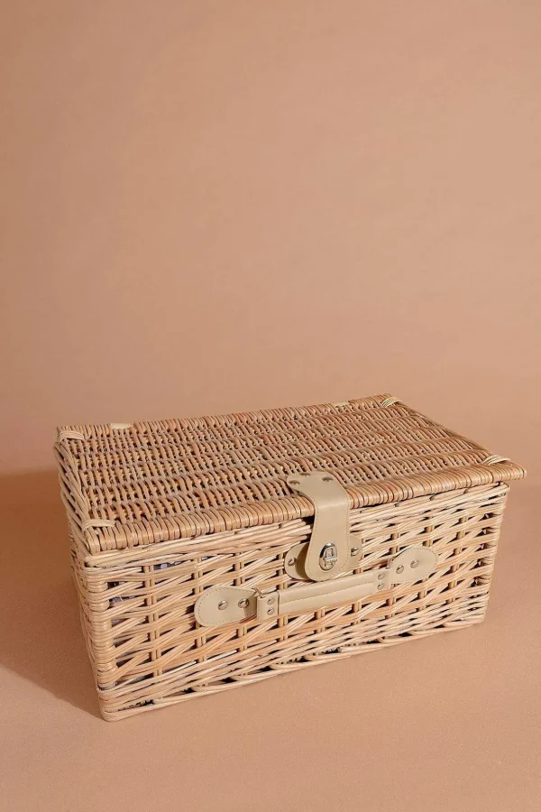 2 Person Picnic Basket Natural Stripe