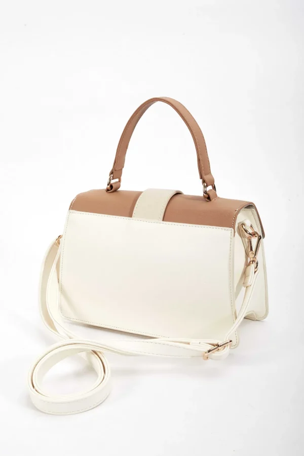 Petite Contrast Tote Bag In Beige