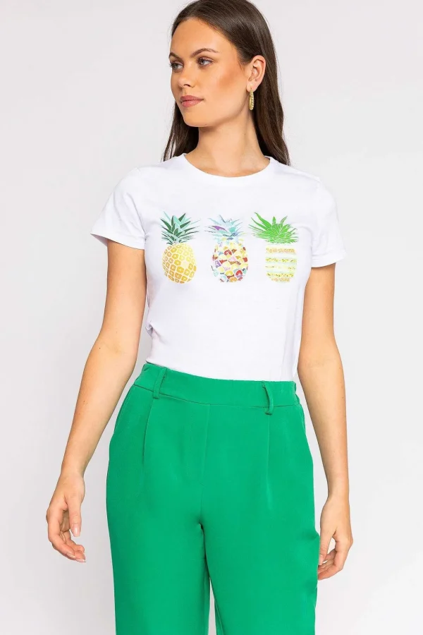 Pineapple Printed T-Shirt In White