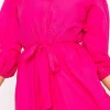 Pink Broderie Midi Dress