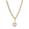 Pink Enamel Heart Short Necklace