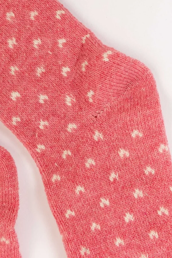 Pink Fairisle Cosy Socks In Box