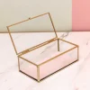 Pink Glass Lidded Jewellery Box