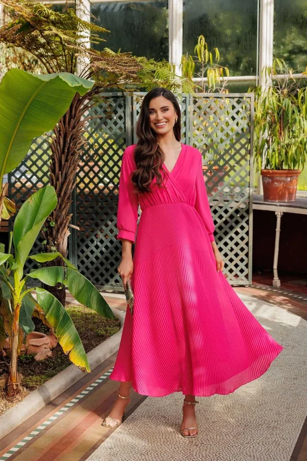 Pink Hannah Midi Dress