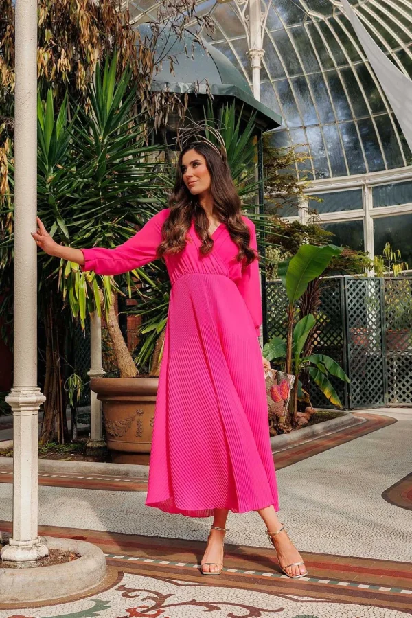 Pink Hannah Midi Dress