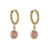 Pink Jade Hoop Earrings