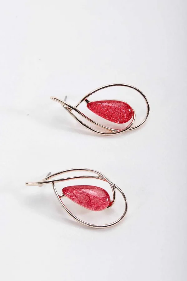 Pink Marble Earrings