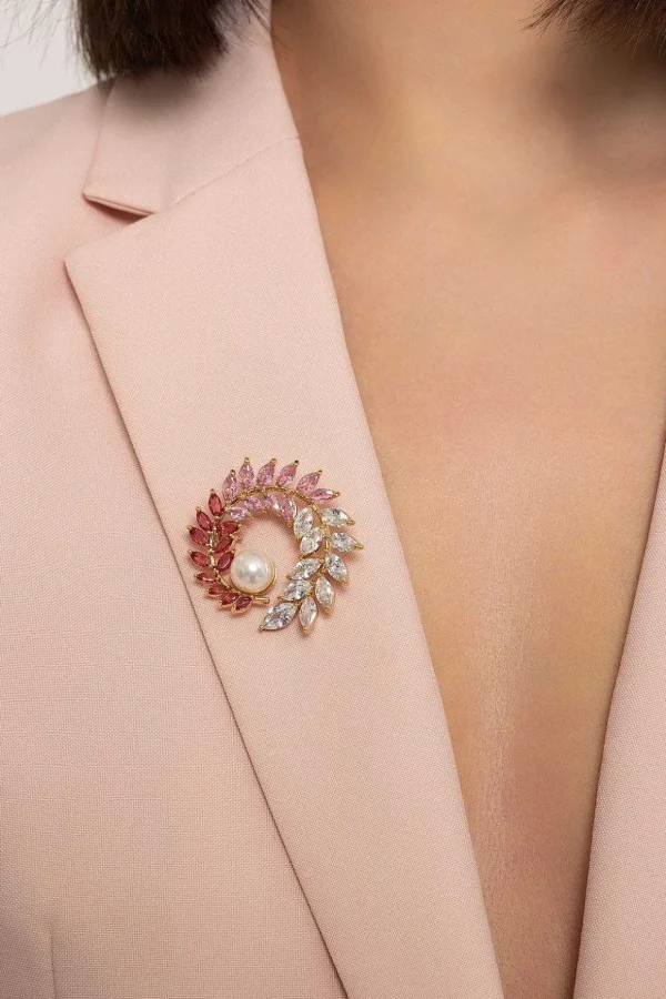 Pink Pearl Brooch