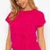 Pink Side Ruched Detail Top
